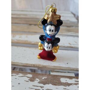 Velvet Mickey Minnie mouse Disney star totem ornament glass Xmas tree